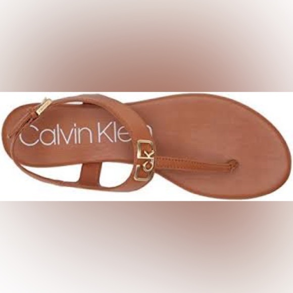 Calvin Klein Ankle Strap Thong Sandals - Size 10 - Picture 1 of 4